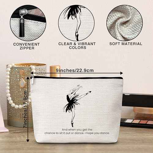 Ballet Dancer Makeup Bag, Ballerina Cosmetic Bags, Dancer Makeup Zipper Pouch Bag, Dance Lover Inspired Gift, Appreciation Dancer Gifts For Women Girls, 06