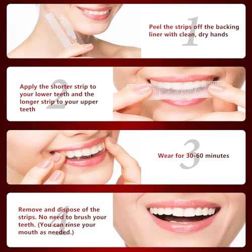 Teeth Whitening Strips for Tooth White: Professional Dentist Formulated Teeth Whitener Enamel-Safe Non-Slip 28 Strips 14 Treatments