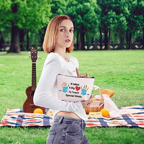 Special Education Teacher Gift ASL Disabler Teacher Cosmetic Bag It Takes A Big Heart to Teach Special Kids Appreciation Gift (Teach Special Kids)