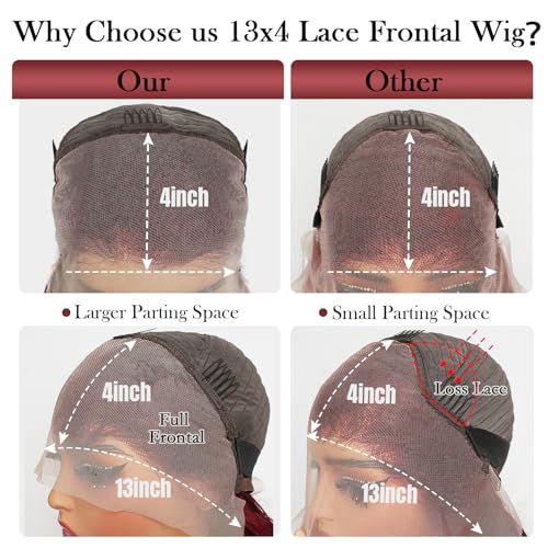 Gemlong 22 Inch 99J Burgundy Lace Front Wigs Human Hair Body Wave 13x4 HD Transparent Pre Plucked Glueless Lace Frontal Wig Human Hair 200% Density Red Wine Colored Human Hair Wigs for Women