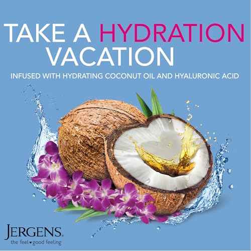Jergens Wet Skin Body Lotion with Coconut Oil, In Shower Lotion for Dry Skin, Fast-Absorbing, Non-Sticky, Dermatologist Tested, 10 Ounce