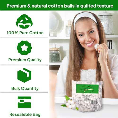 Spa Stix Cotton Balls. 500 Count Medium Size. Non Sterile Super Soft.,White