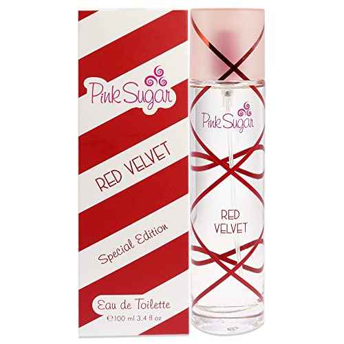 Pink Sugar Red Velvet Perfume for Women, Eau de Toilette, Body Mist, Sweet and Fruity Long-Lasting Scent, Notes of Floral, Strawberry, and Caramel