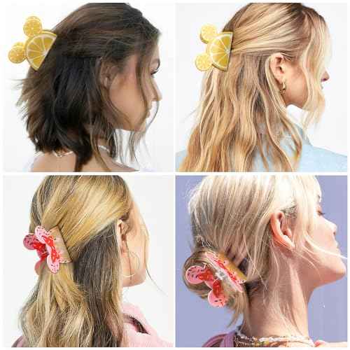 2Pcs Mouse Ears Hair Claw Clips for Women Girls, Cute Cartoon Mouse Ears Barrettes Hair Accessories for Thin Hair, Small Medium Party Fun Gifts for Theme Park Trip Essentials