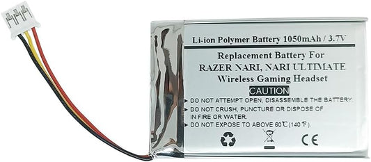 1050mAh 3.7V Replacement Battery Compatible with Razer NARI, NARI Ultimate Wireless Gaming Headset, SNO-523450PCN-R