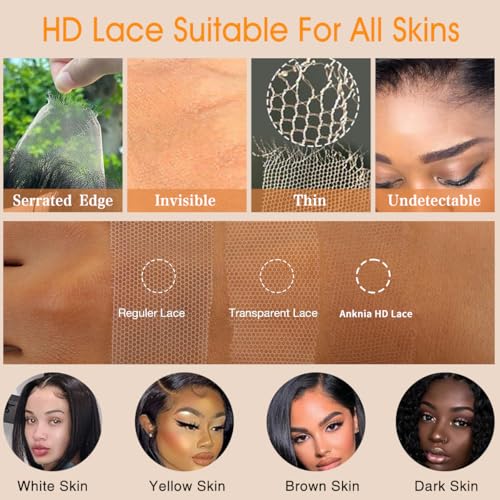 5x5 HD Lace Closure Only Body Wave Human Hair 12A Brazilian Virgin Remy Human Hair Frontal Closure 100% Human Hair Extensions Pre Plucked with Baby Hair Natural Hairline Natural Black 22 Inch