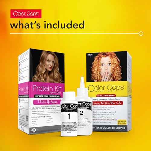 Color Oops Extra Conditioning Hair Color Remover and Protein Kit Bundle, Dye Remover Processes in 20 Minutes, Safely Removes Permanent & Semi-Permanent Dye, Protect & Repair Hair