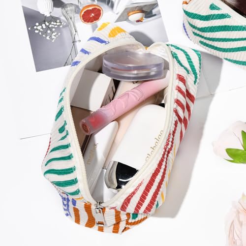 Makeup Bag Preppy Cosmetic Bag Bulk Makeup Pouch Personalize Travel Toiletry Bag Organizer Cute DIY Makeup Brushes Storage Bag for Women
