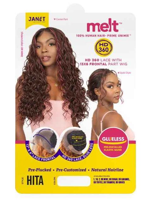 Janet Collection Melt 13x6 HD Human Hair Blend Lace Frontal Wig - Hita
