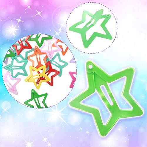 30 Pcs Star Clips Hair For Girls Non-Slip Hair Clips Star Hair Accessories Hairpins Cute Colorful Snap Clips Lovely Metal Hair Barrettes Kawaii Hair Clips For Girls Kids Toddlers Women (paint)