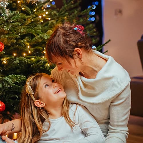 4Pcs Christmas Hair Claw Clips - Sparkly Mini Hair Accessories for Thin Hair Christmas Themed Styling Acrylic Jaw Hair Barrettes Accessories for Women Girls (Red/Green-Christmas)