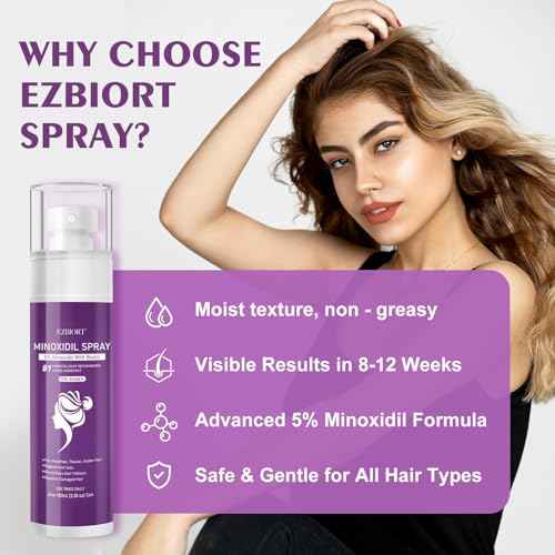 5% Minoxidil Spray for Women-4 PCS £¬monoxide for men hair Infused with Biotin, hers hair regrowth treatment, Supports Thicker and Fuller Hair & Beard (13oz, 7 Month Supply)