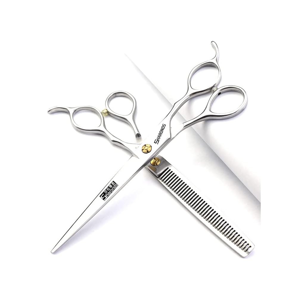 Professional Barber Hair Cutting Scissors/Shears (7-Inches) Stainless Steel Hairdressing Scissors (7 inch-2pc)