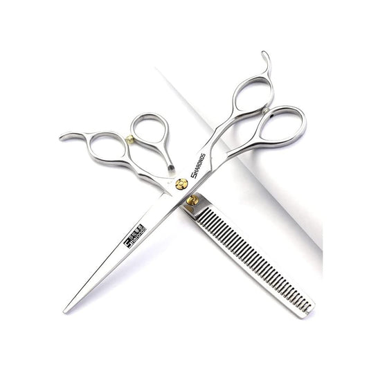 Professional Barber Hair Cutting Scissors/Shears (7-Inches) Stainless Steel Hairdressing Scissors (7 inch-2pc)