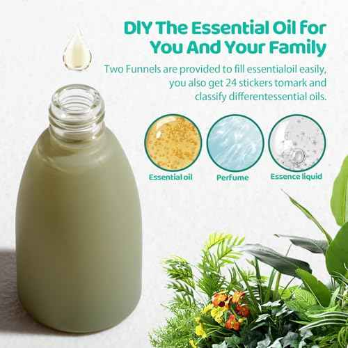 JPNK Essential Oils Roll-on Bottles with Stainless Steel Roller Balls for Aromatherapy and Perfumes with Portable Small Bag Pack of 4