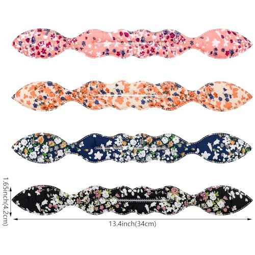 4 Pcs Deft Bun Maker French Twist Rabbit Ear Bun Twister Flower Flexible Quick Hair Styling Accessories for Women Girls