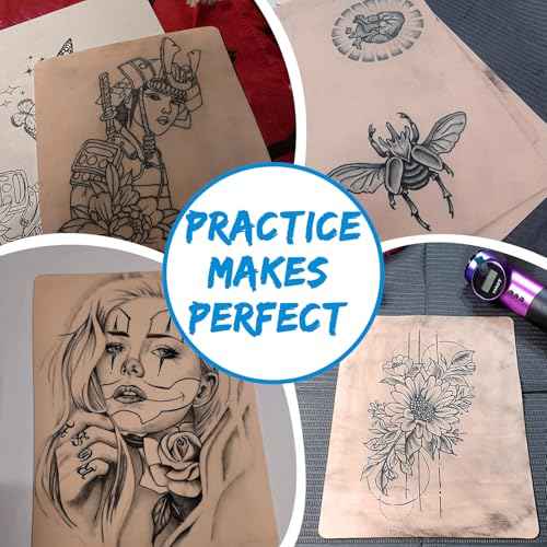 Tattoo Fake Skin - Combofix 15Pcs Double Sided Blank Tattoo Practice Skin Fake Skin, 7.4x5.6in Soft Practice Skins Fake Eyebrow for Beginners and Experienced Artists (Soft Silicone)