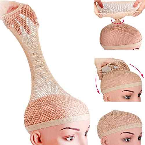 Dreamlover Wig Caps for Women, Hair Net for Wig, Mesh Wig Cap for Long Hair, Natural Nude, 2 Pieces
