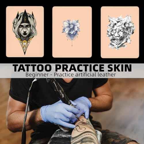 Tattoo Practice Skin Kit, 21-Piece Set Includes 10 Blank Permanent Makeup Tattoo Practice Fake Skins, 10 Transfer Papers, and 1 Transfer Cream, Suitable for Beginners and Experienced Tattoo Artists
