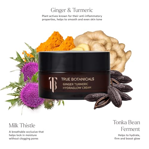 True Botanicals - Ginger Turmeric Hydraglow Cream | Non-Toxic, Cruelty-Free | Hypoallergenic | Lightweight, Long Lasting Hydration, Age-Correcting Antioxidants | MADE Safe (1.7 oz | 50 ml)