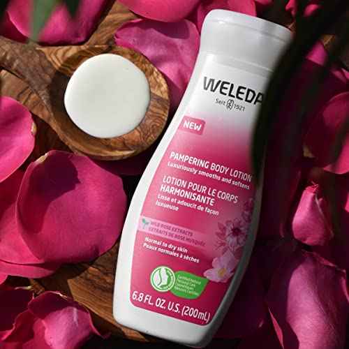 Weleda Pampering Wild Rose Body Lotion, Plant Rich Moisturizer with Wild Rose Oil, Jojoba Oil and Shea Butter, 6.8 Fl Oz (Pack of 1)