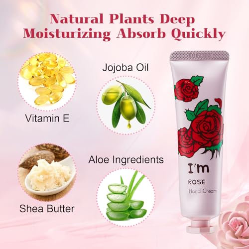 40Pack Hand Cream,Mini Hand Lotion for Dry Cracked Hands,Hand Cream Gift Set for Women,Moisturizing Hand Care Cream Stocking Stuffers Gift Set,Natural Plant Fragrance Hand Cream Travel Size