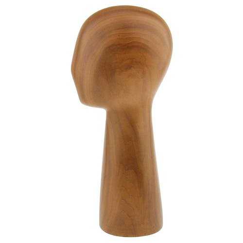 Abstract GFRP imitation Wooden Mannequin Manikin Head Model Hair Wigs Hat Display Holder Stand Rack Block Shop Home Decor Sculpture(L)