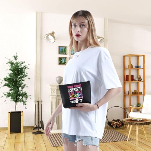 WCGXKO Funny Player Gift Lucky Bag Game Lover Zipper Pouch Makeup Bag (HOW COME)