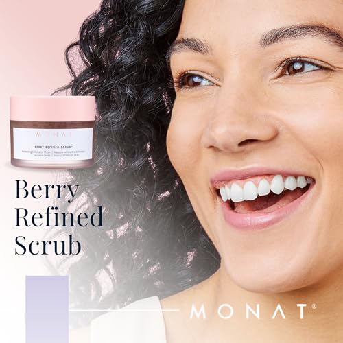 MONAT Berry Refined Scrub¢â - Perfecting Exfoliator Mask with Skin-Brightening AHAs and Cranberry Seeds, 87ml