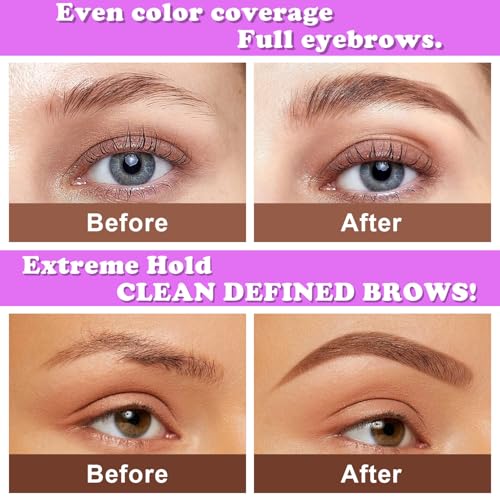 2pcs Easy Peel-Off Eyebrow Gel- Waterproof & Sweatproof, Tattoo Eyebrow Gel Easy Peel Off, Anti-Smudge and Long-Lasting Makeup, Eyebrow Shape is Clearer and More Three-Dimensional (04# Black)