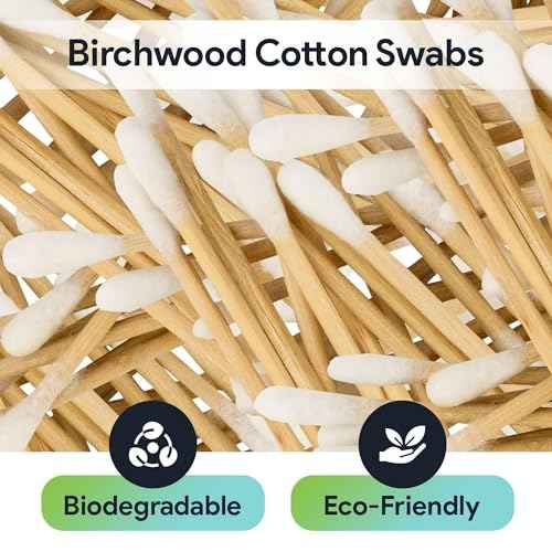 50 Biodegradable Long Cotton Swabs - 8 Inch Cotton Swabs for Ears - Long Q Tips Made From Birchwood and 100% Cotton - Lint Free