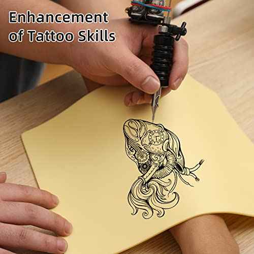 5 Sheets Large Tattoo Practice Skin Double Sides Using Thickness 3mm Fake Skin Silicone Practice Skin for Beginners