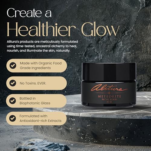 Alitura Meteorite Scrub ? Exfoliating Face & Body Scrub with Pearl Powder & Bamboo Stem Cells ? Brightening & Anti-Aging Exfoliant for Dead Skin, Dark Spots, and Fine Lines ? For Men & Women, 60ml