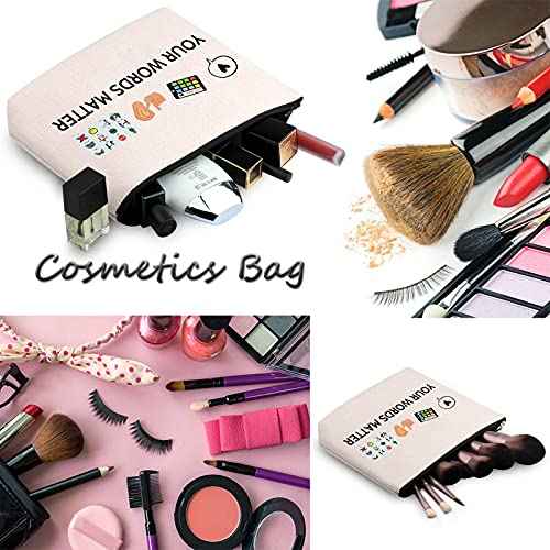 WCGXKO Speech Therapist Gift Your Words Matter Speech Therapy Student Graduation Zipper Pouch Makeup Bag (Your Words Matter)