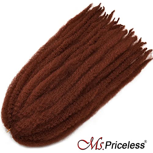 24 Inch Marley Hair Marley Twist Braiding Hair for Faux Locs for Butterfly Locs Long Afro Kinky Cuban Twist Crochet hair for Black Woman Copper Red Colour (#350, 3Packs-24 Inch)