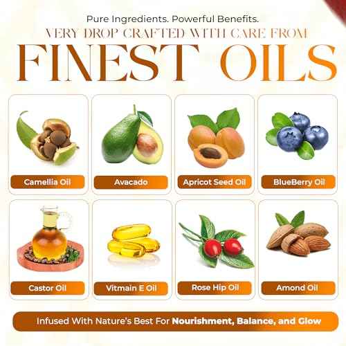 After Shower Body Oil for women | Daily Skin Moisturizer with Apricot, Jojoba, Avocado & Vitamin E Oil | Hydrating & Nourishing for all Skin types | Anti-Aging | 6.76 oz | Peach