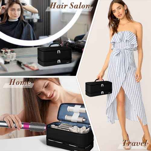 Double Layer Storage Case For Shark Flexstyle, Travel Carrying Case For Shark 430/440 Flexstyle, Organizer Bag For Shark Flexstyle/Dyson Airwrap Styler Attachments