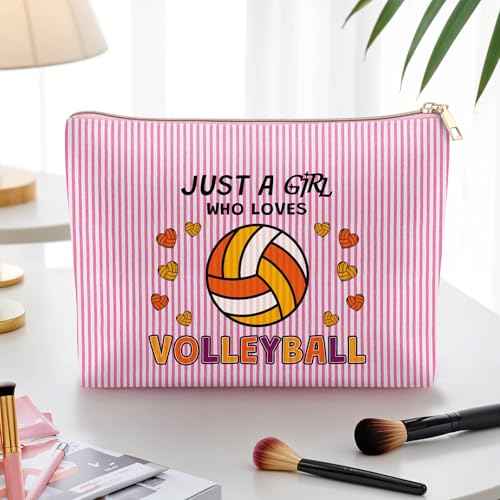 Volleyball Gifts for Women Makeup Bag Volleyball Lover gift for Players Teams Christmas Birthday Gift for Best Friend Bestie Sport Lover Cosmetic Bag Graduation Gift for Daughter Zipper Travel Pouch