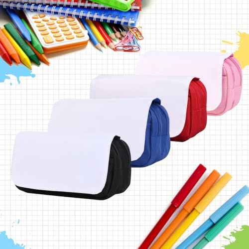 2 Pcs Blank Sublimation Pencil Case Cosmetic Bags Printable Multipurpose DIY Makeup Bags Toiletry Pouch with Removable Flap-Blue