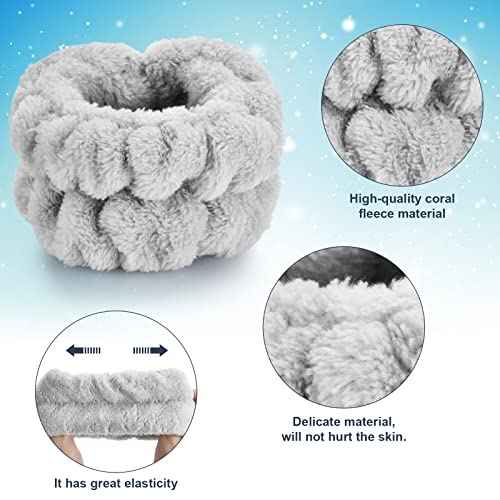 8 Pcs Wrist Towels for Washing Face, Microfiber Wrist Bands for Washing Face, Spa Wristbands for Washing Face, Fluffy Towel Bands, Arm Bands for Washing Face for Woman Children