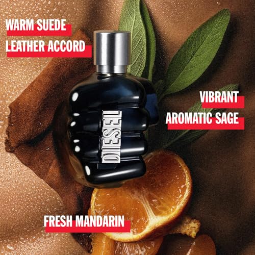 DIESEL Only The Brave - Eau de Parfum Cologne for Men - Woody Leathery - With Notes of Mandarin, Clary Sage & Warm Suede Leather