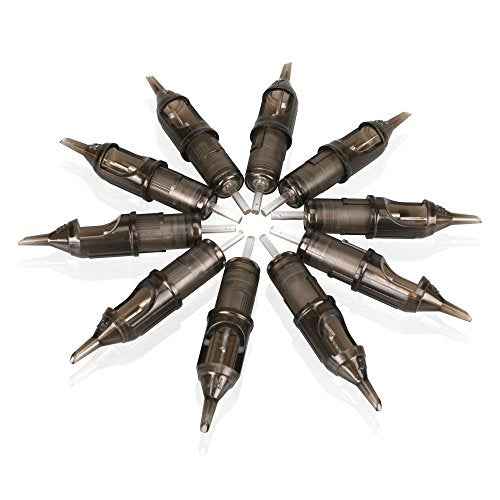 Solong Tattoo Cartridge Needles (50PCS Mixed RL RS M1) 10 Sizes, Tatttoo Needles #12 0.35mm Standard Disposable Tattoo Cartridges with Membrane Assorted Size Round Liner/Round Magnum EN07-50KIT-B