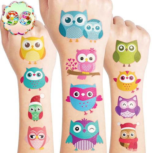 96PCS Owl Temporary Tattoos Stickers for Kids - Cute Party Favors, Birthday Party Tattoos, Classroom Prizes, Christmas & School Gifts, Fun Tattoos for Boys & Girls