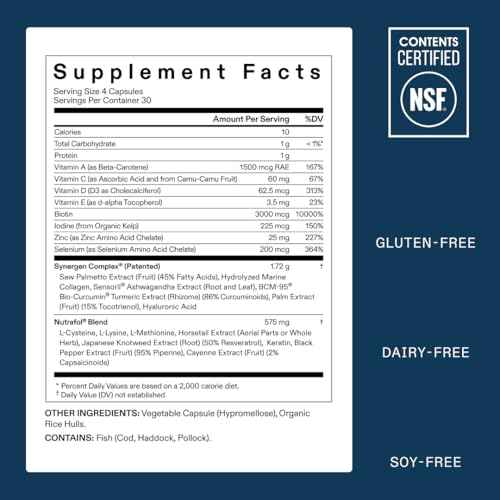 Nutrafol Men's Hair Growth Supplements, Clinically Tested for Visibly Thicker Hair and Scalp Coverage, Dermatologist Recommended - 1 Month Supply