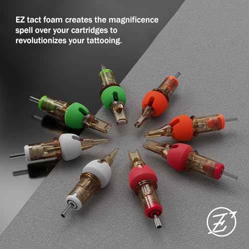EZ Tattoo Cartridge Needles Foam Cover - 100Pcs Comfortable Memory Foam Cover with Tattoo Needles Cartridge for Reducing Finger Fatigue Tattoo Supply (Black)