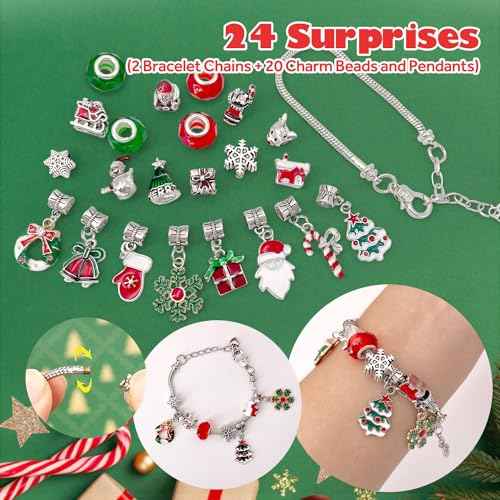 Advent Calendar 2025, 24 Piece Christmas Bath Bombs for Kids, 24 Days of Surprise Bath Bombs for Kids with Christmas Themed Jewelrys Inside