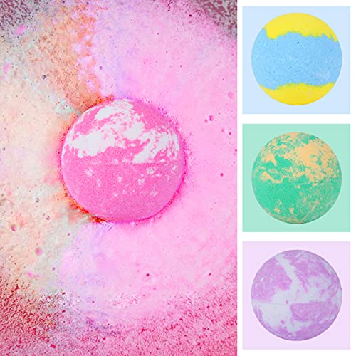 Bath Bombs for Kids with Toys Inside - 12 Pcs Handmade Bubble Bath Fizzies Bomb with Glow-in-The-Dark Surprise Toys Inside, Ideal Gift for Easter Eggs Stuffers Birthday Christmas