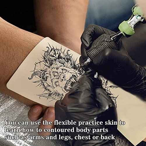 20pcs Tattoo Practice Skin - Professional Grade Double Sided Fake Skin for Tattooing (7.36" x 5.59") Ideal for Beginners & Tattoo Artists
