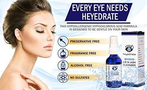 Heyedrate Eyelid Irritation Relief Kit featuring Lid and Lash Cleanser, Face Wash Warm Compress