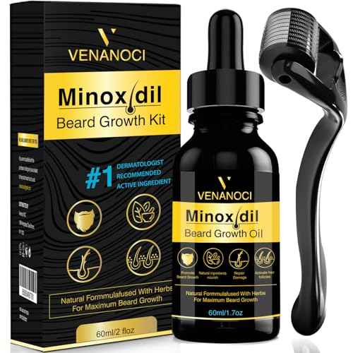 5% Minoxidil for Men Beard Growth Kit: Venanoci Hair Regrowth Oil with Biotin & Rosemary ? Thicker, Fuller Beard & Hair ? Stop Hair Loss & Thinning ? Hair Growth Serum Treatment